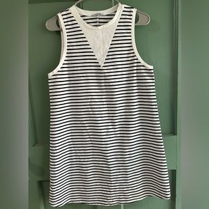 Women stripes large Zara dress in black and white